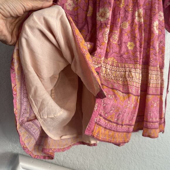 Spell & the Gypsy Dress Pink Mauve Boho Vacation Indie Peasant Bohemian Medium - Picture 8 of 8